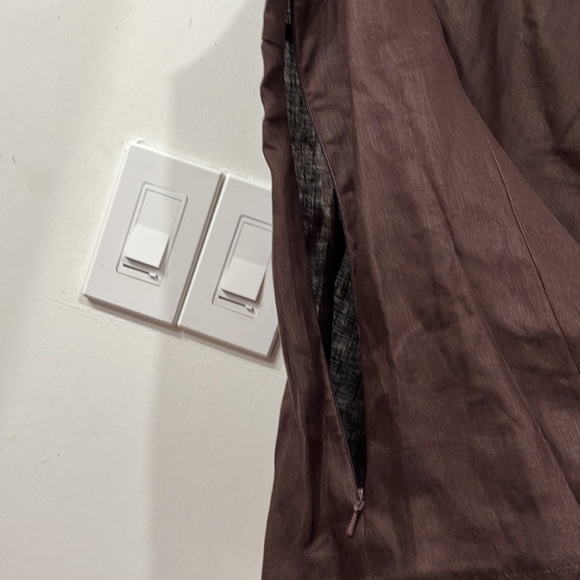 Alice Blue Linen Chocolate Brown SleevelessTop Side Zipper Embroidered Beads S - Picture 8 of 8